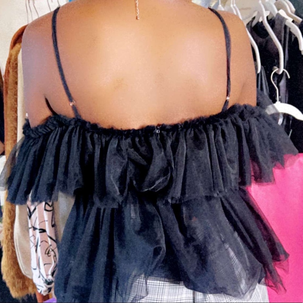 Black Tulle shirt Puffy Layered
